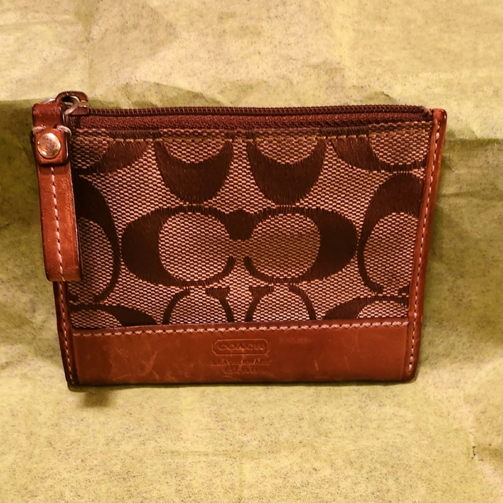 VINTAGE Coach Monogram Card Holder 4.5" X 3"